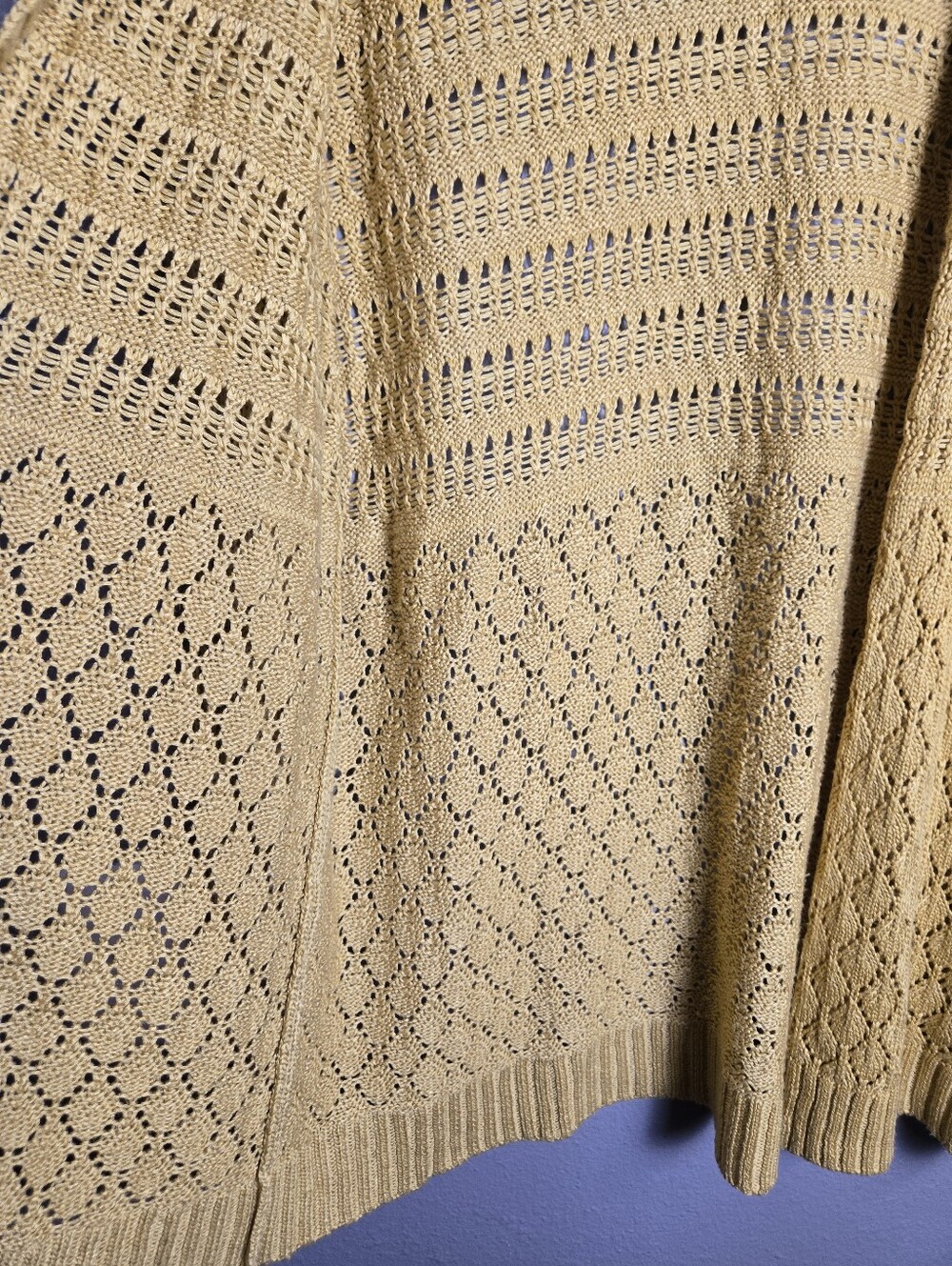 SUMMER SALE! $6 Marled Knit Open Yellow Long Cardigan Size Medium - Picture 4 of 16